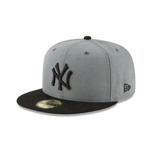New Era 59Fifty Hat New York Yankees MLB Storm Gray Black Fitted Cap 7 1/8